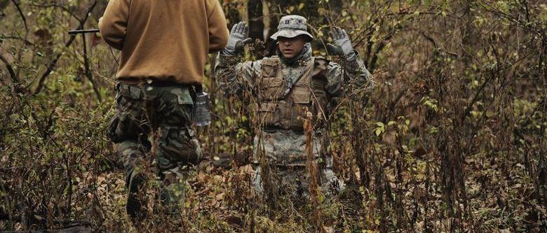 A trainee is caught in SERE training